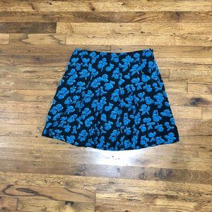 Black and Blue Pleated High Waist Skirt